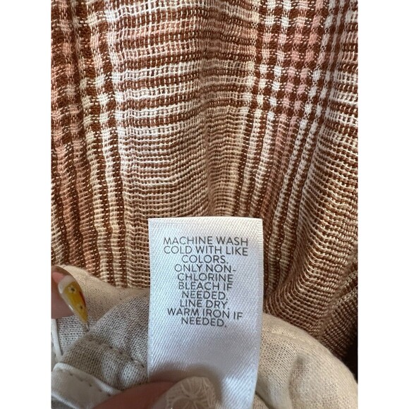 J. Jill Blazer Jacket Linen Blend Women's Harper Henna Plaid Oversized Petite L - Picture 9 of 14